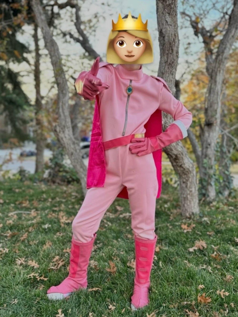 Princess Peach Inspired Racing Jumpsuit Costume Set Kids 130 (7-8)